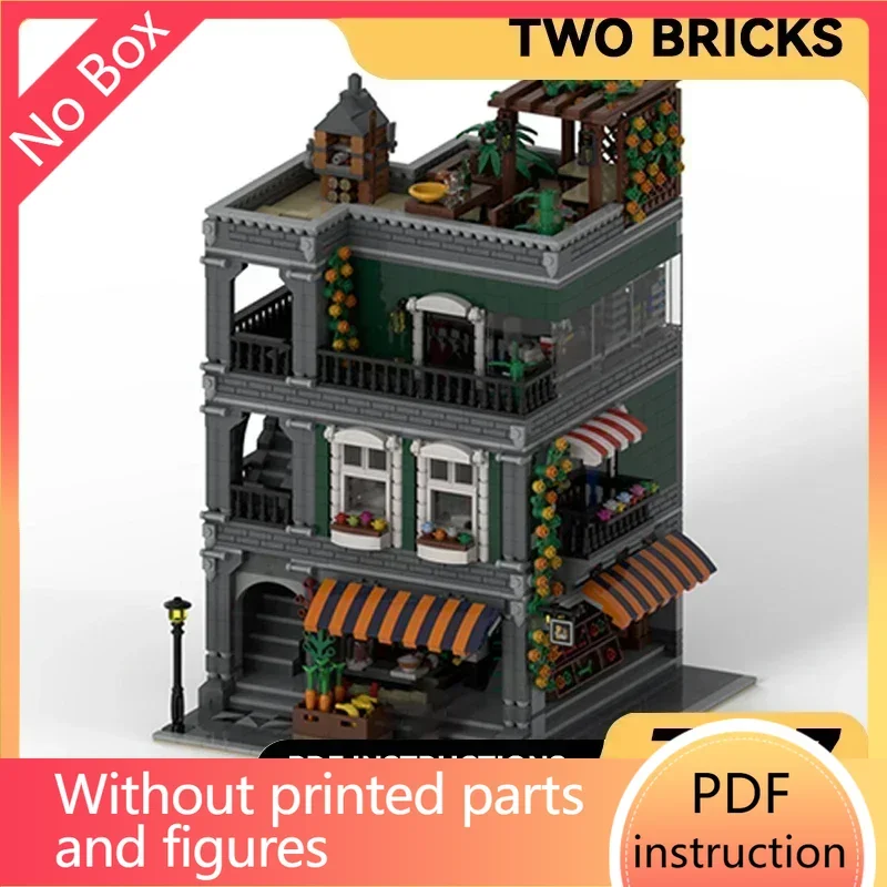 City Street View Model Moc Building Bricks Corner Grocery Shop Technology Modular Blocks Gift Christmas Toys DIY Sets Assembly
