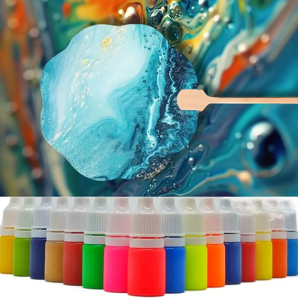 Creative Handicraft Class Fan DIY Color Dye 31 Color DIY Gift Floating Pigment Street Craft Water Coloring Ebru Paint Party Gift