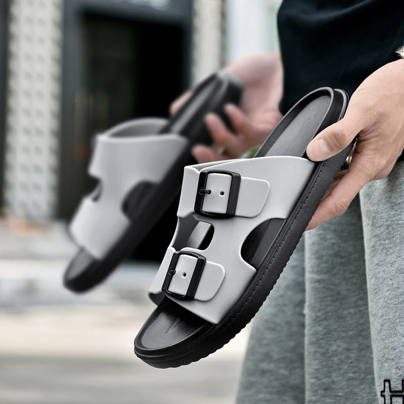 夏の新メンズスリッパ軽量通気性ビーチサンダル快適な EVA カジュアルシューズノンスリップ屋内ホーム浴室スライド