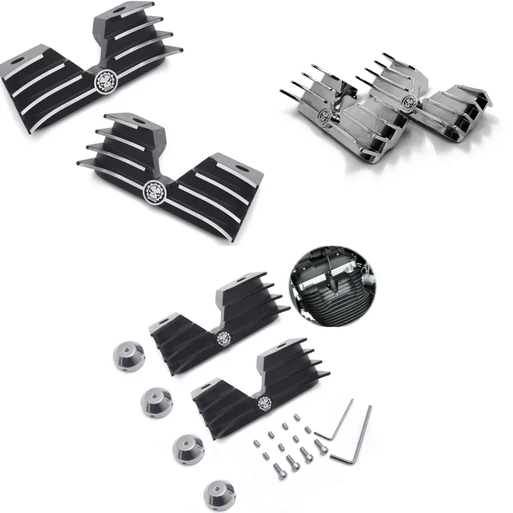 Motorcycle Finned Headbolt Bridge Spark Plug Headbolt Covers For Harley 2004-later Sportster XL 1200 883