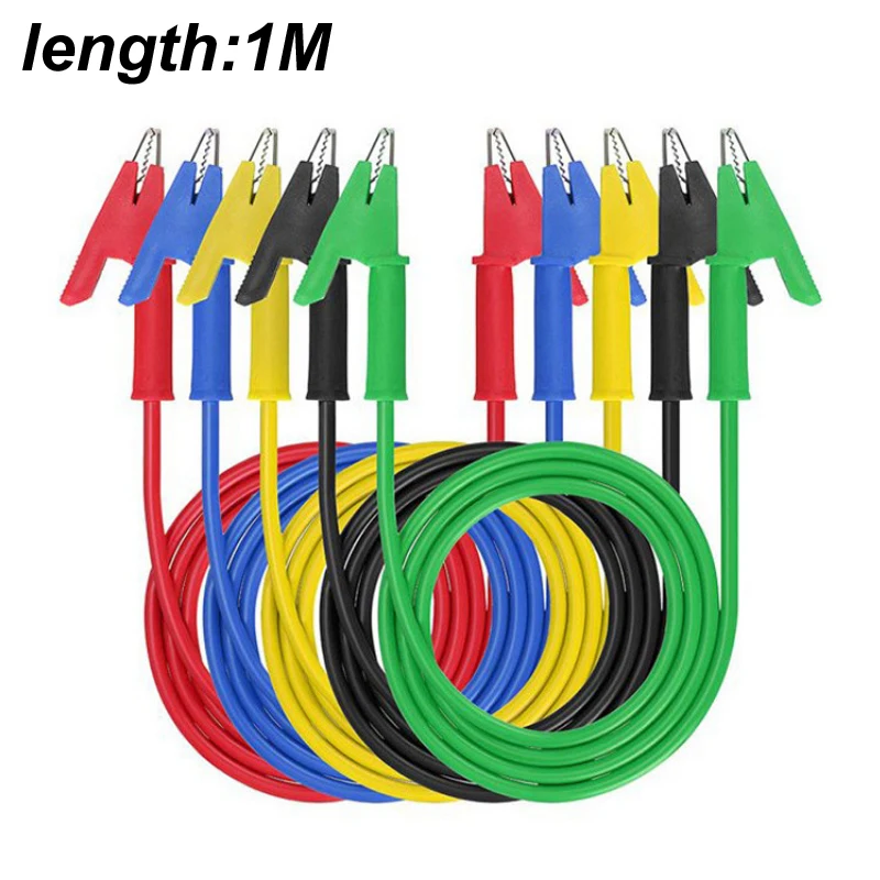 New 2026 1M Stackable Dual 4mm Banana Plug to Banana Plug Multimeter Test Leads Cable Kit 1000V/20A 5 Colors Alligator Clip