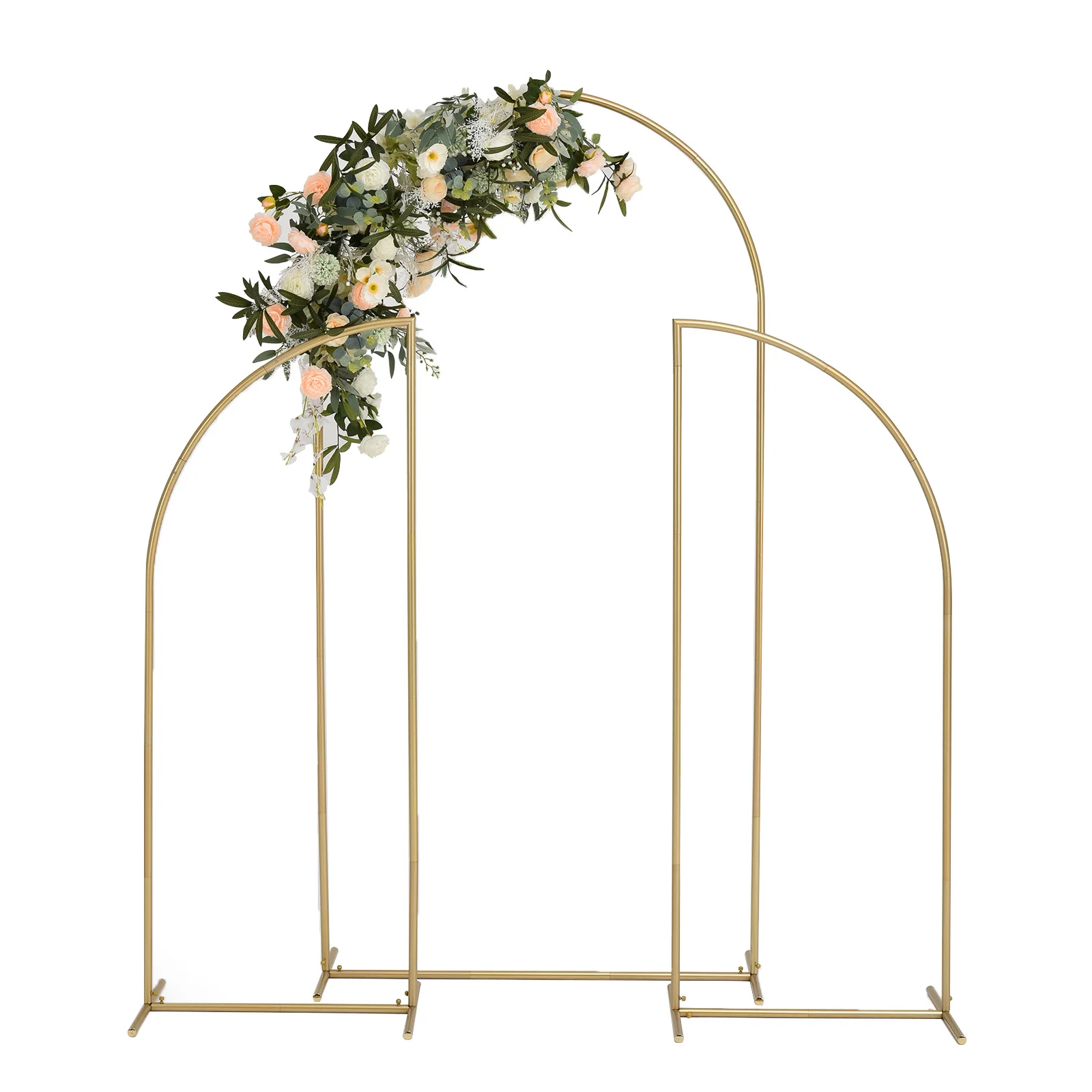 3PCS Wedding Arch Backdrop Stand Flower Display Frame Background Metal Rack Arch 1.5/1.5/2M Tall