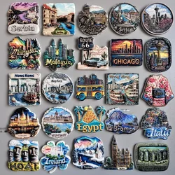 Fridge Magnets Serbia Malaysia Chicago Seattle Hong Kong Hungary Indonesia UK Chile Egypt Japan Italy Ireland Fridge  Stickers