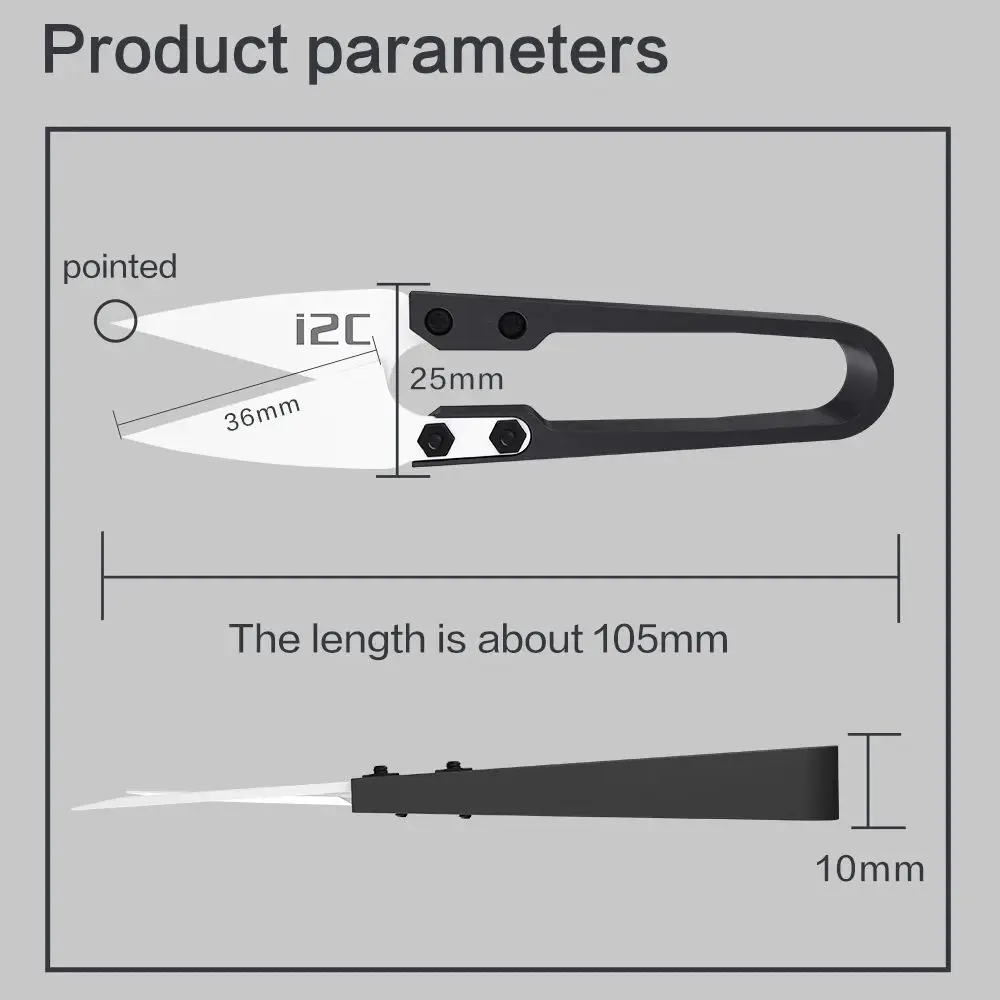 I2C JD01 U-Shape Ceramic Insulated Scissors for Mobile Phone Battery, Flex Cable Cutting Repair Tools