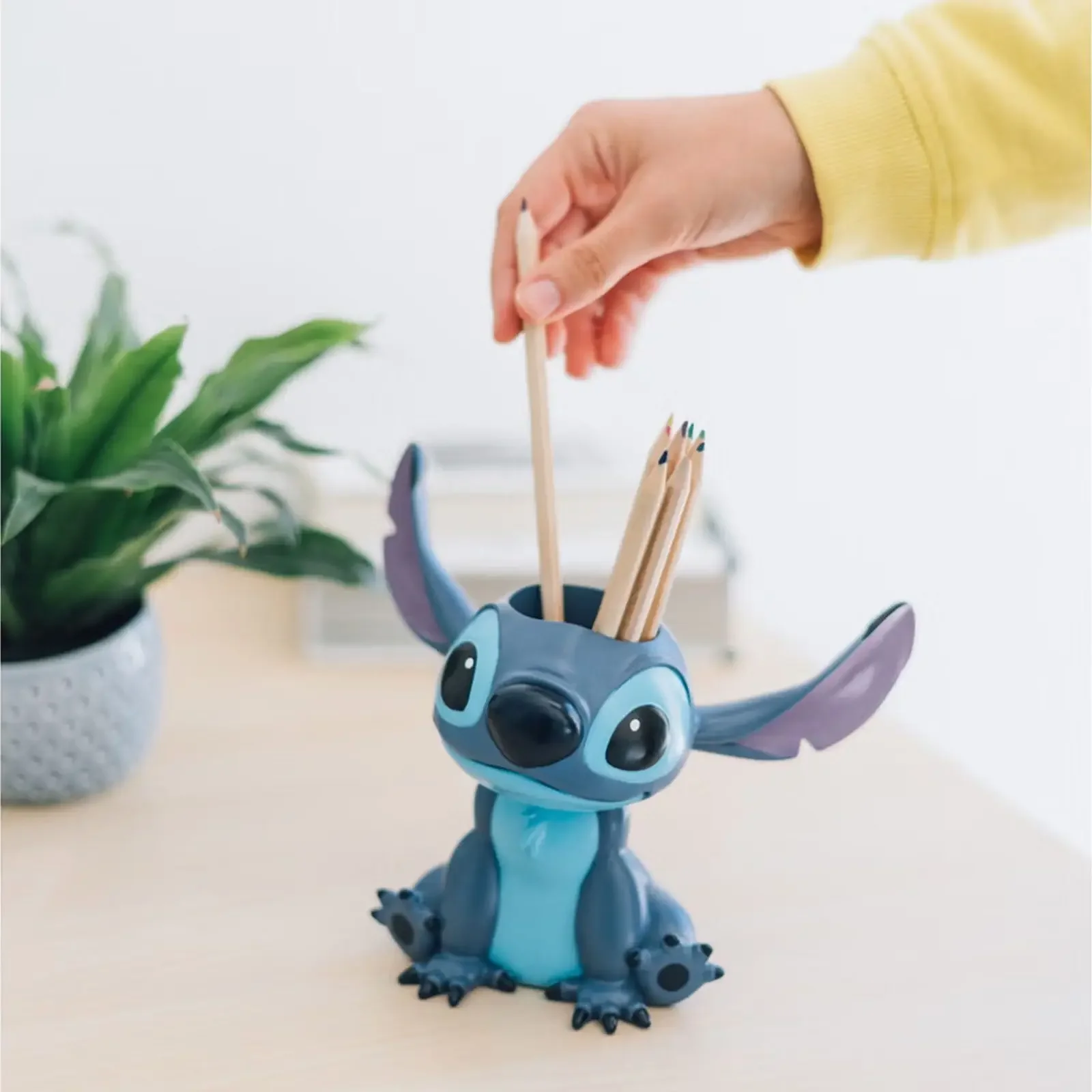 Disney Stitch Pen Organizer Cartoon Pencil Holder Makeup Figure Stationery Desk Accessories Decoration Student Kid Women Gift