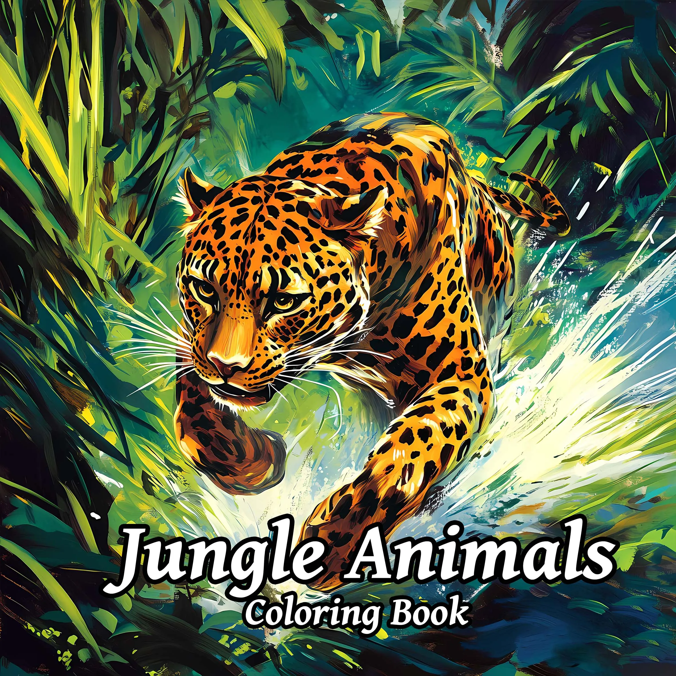 Libro para colorear de animales de la selva, libro para colorear para adolescentes, 24 patrones diferentes, alivio del estrés, regalo de cumpleaños, libros ilustrados para adultos