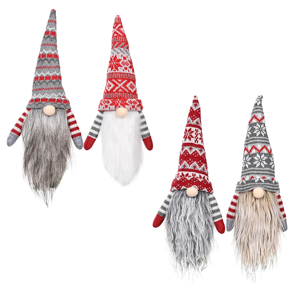 4 Pcs Bearded Bottle Cap Party Decor Accessory Table Gnome Xmas Dinner Supply Baby Cover Red Hat