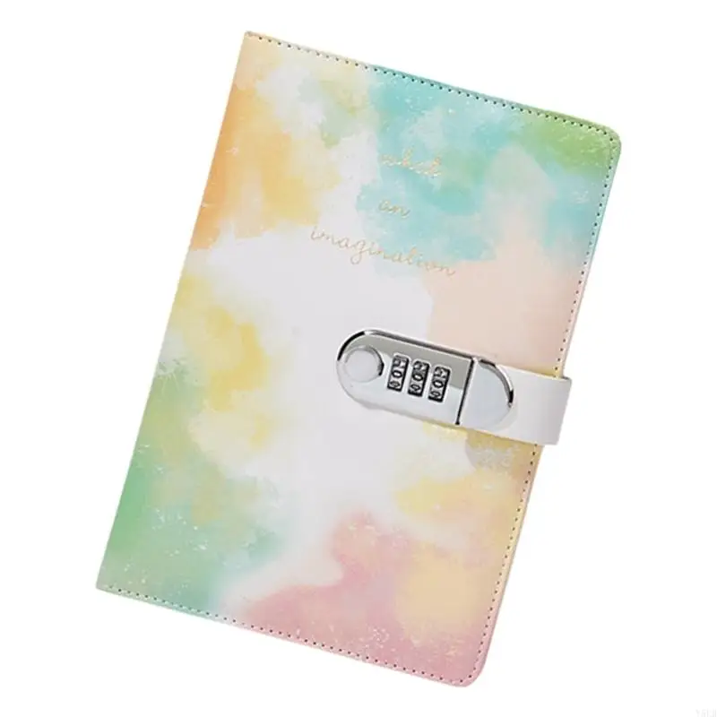 Y5LB Leather Notebook Travel Journal พร้อมรหัสล็อคสำหรับบันทึกประจำวัน 145x215มม