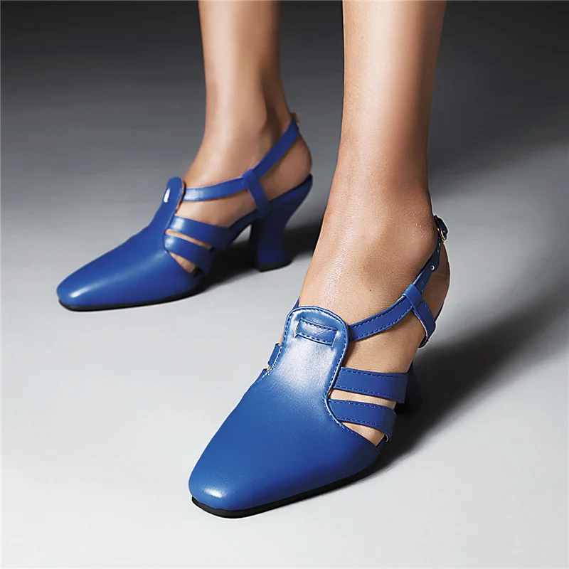 

Модные туфли на высоком каблуке, женские летние сандалии с закрытым носком для женщин, туфли на каблуке-копыте, синие, зеленые, бежевые, женские элегантные туфли для вечеринок