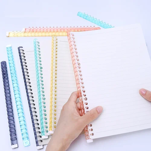 Imagen 2 del producto Anillo de hoja suelta A4A5B5 KW-TRIO, Clip de tijera, anillo de encuadernación A5, anillo de plástico de repuesto poroso transparente, carpeta económica, anillos de libro