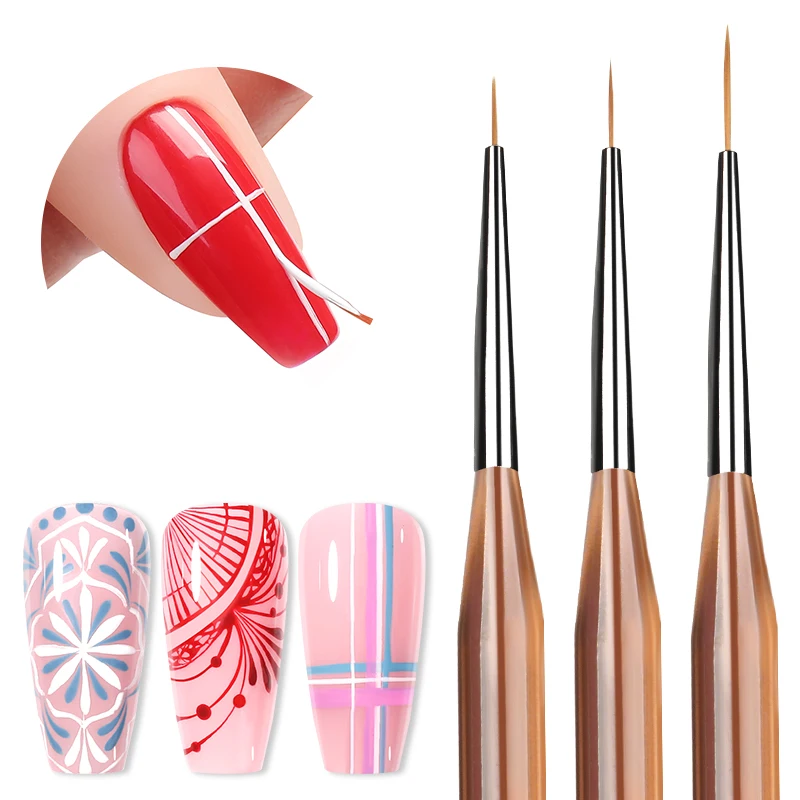 Geboren hübsche Nail Art Pinsel 9 Größen Malerei Zeichnung Schnitzen Punkt ier stift Nägel Streifen dünne Linien Werkzeuge Nail Art Maniküre-Werkzeug