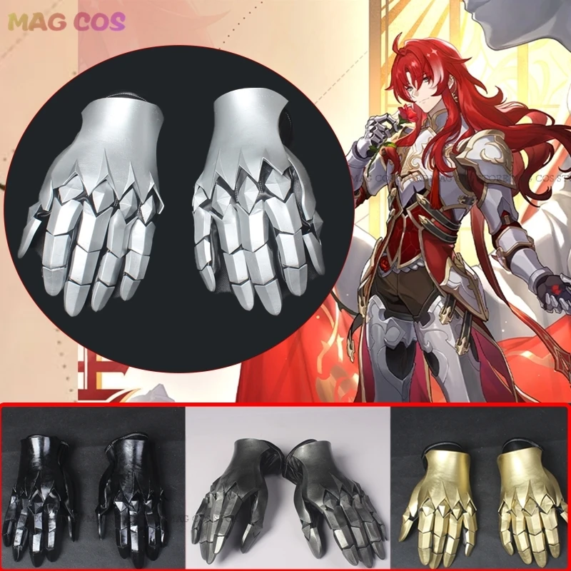 Customized Honkai Star Rail Argenti Cosplay Arm Gloves Il Capitano Punk Mechanical Style Knight Hand Armor Vintage Cosplay Props