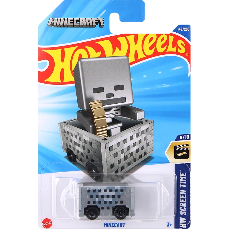 العجلات الساخنة C4982 # 146 Minecart HW شاشة الوقت 1:64 نموذج سيارة لعبة 2025 حافظة G