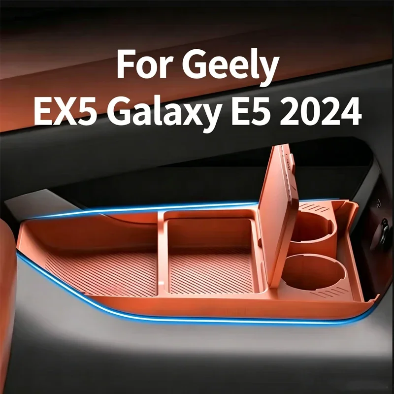 For Geely EX5 Galaxy E5 2024 Lower Center Console Storage Box, Custom Silicone Organizer Tray, Anti-Slip Cup Holder Mat Car Part