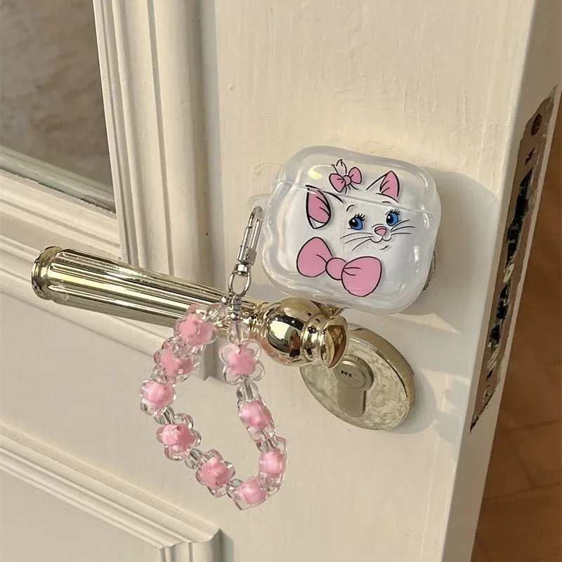 Cartoon Marry Cat Earphone Cover For Apple AirPods 1 2 3 Generation Airpods Pro Wireless Bluetooth Headphone Case With Keyring