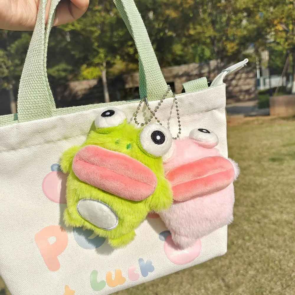 Lovely Sausage Mouth Frog Pendant Keychain Cartoon Cute Hanging Ornaments Ugly Funy Backpack Charms Gift