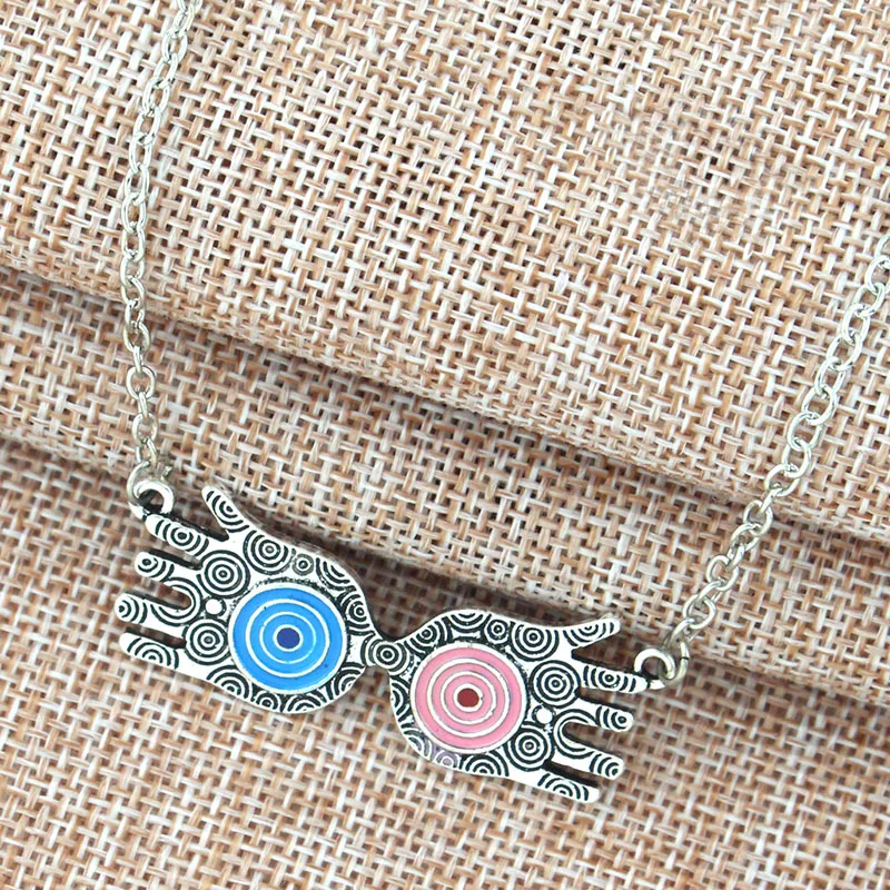 Collar con Colgante de Gafas de Dibujos Animados, Luna Lovegood, Ojos de Demonio, para Mujer y Hombre, Joyería Cosplay, Regalo