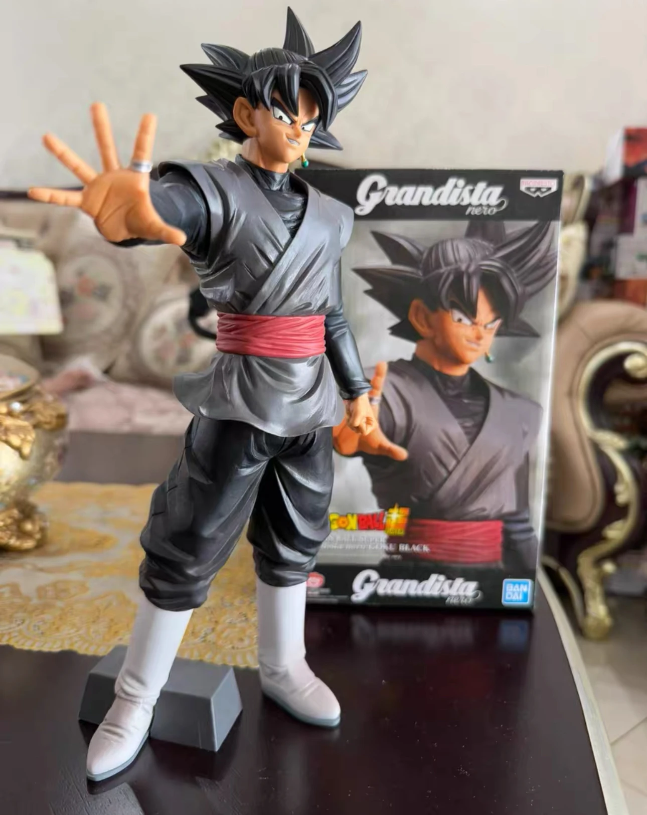 Bandai original banpresto anime dragon ball preto goku grandista preto zamasu pvc figura de ação modelo colecionável brinquedos presentes
