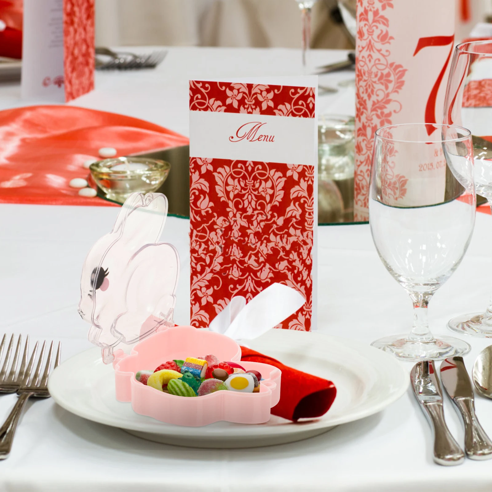 

2pcs Shaped Candy Boxes Clear Plastic Treat Packaging Biscuit Gift Box Clear Candy Case Favor Container Party Supplies