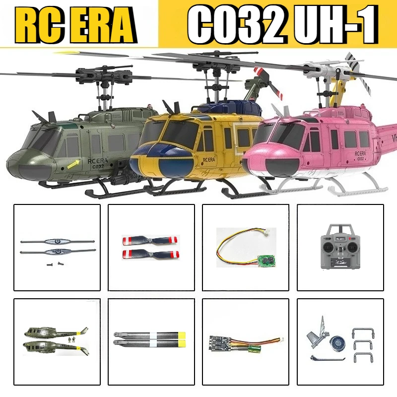 RC ERA C032 UH-1 RC Helicopter Parts Collection Original Tail Rotor Housing Motor Receiver Propeller ESC Rotor Clip Motherboard