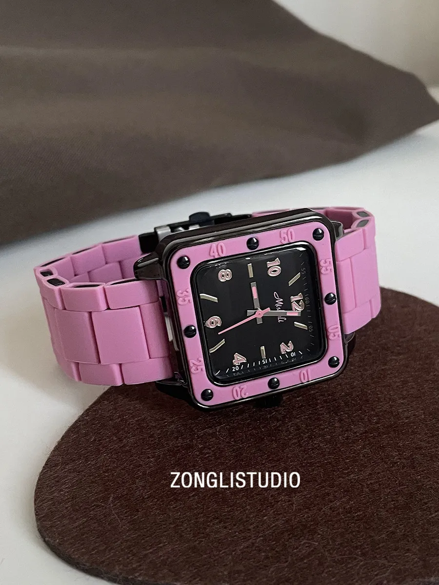 New Stylish Women'S WatchExquisite Silicone StrapHigh-End Feel, Perfect For Students And Fashionable Ladies, A Unique Timepiece.
