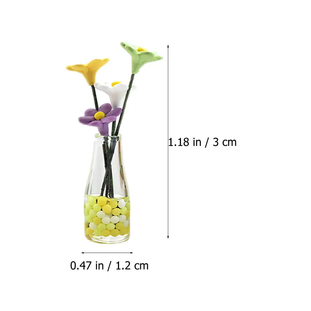 2Pcs Mini with Daisy Smooth Surface No Burrs Birthday Gift Kids Room Decoration Micro Landscape Models House