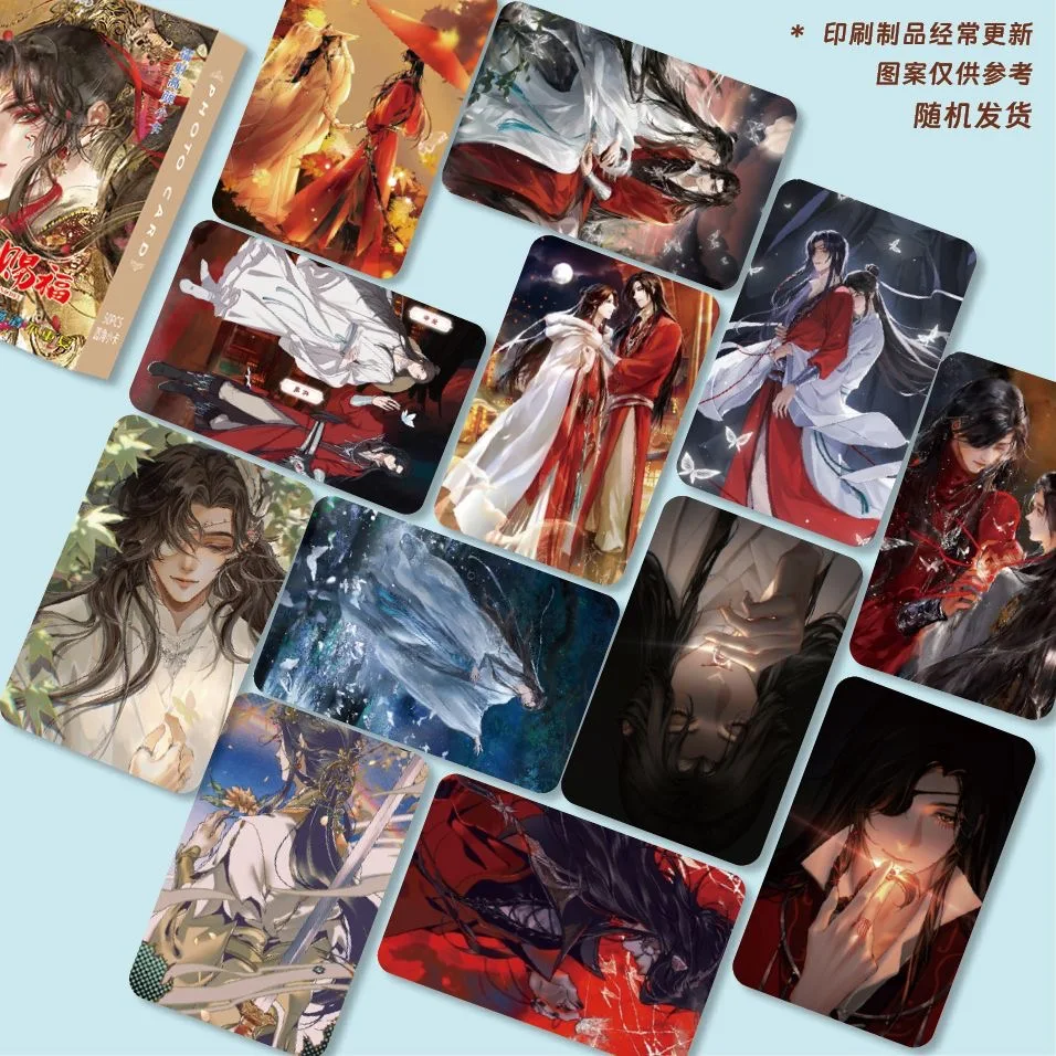 Tarjeta LOMO láser Heaven Official\'s Blessing, Tian Guan Ci Fu, sesión fotográfica Xie Lian HD, regalo de colección para fanáticos, 55 hojas por