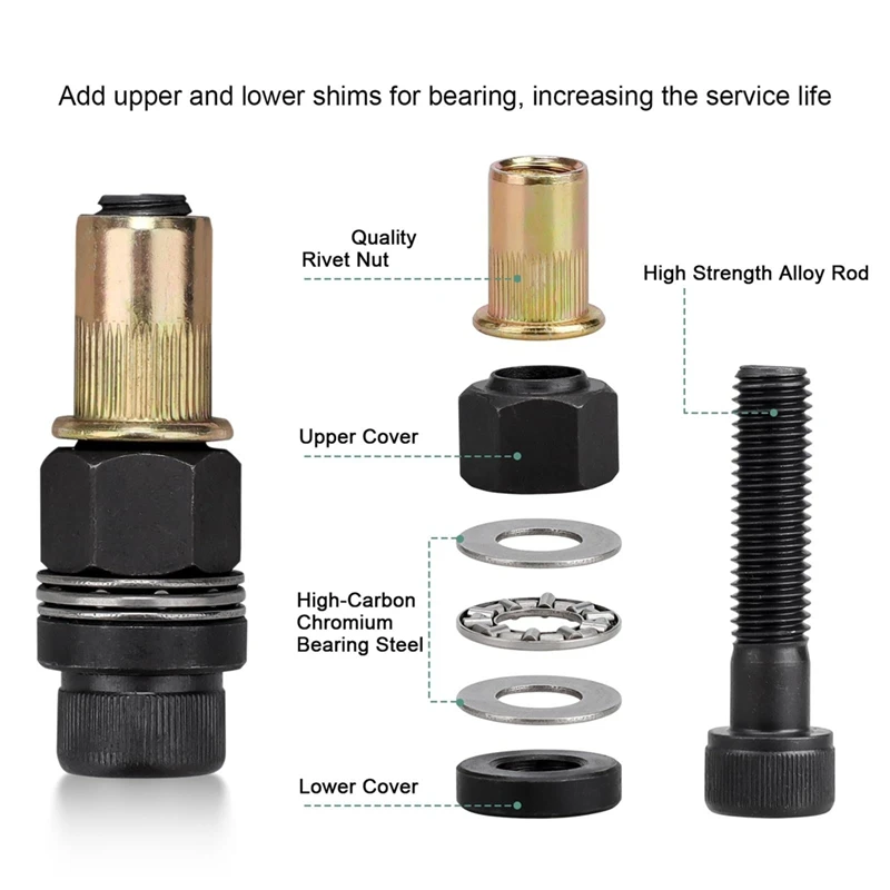 Rivet Nut Tool Set M3-M10 For Manual & Electric Drill Operations, Ideal For Mounting & Repairs