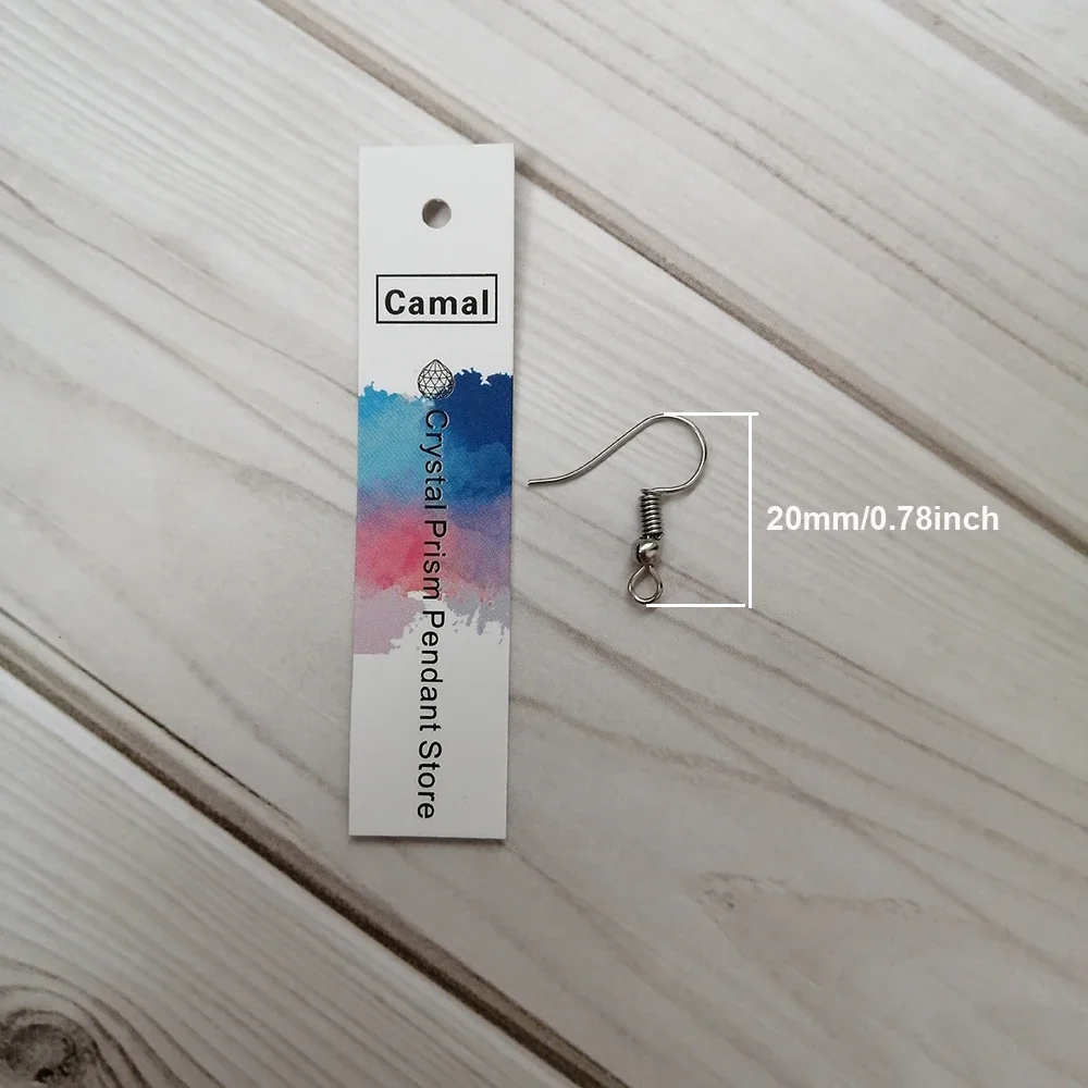 Camal 50pcs 크리스탈 프리즘 구슬 샹들리에 펜던트 조명 액세서리에 대 한 20mm 크롬 귀걸이 핀 후크 금속 커넥터