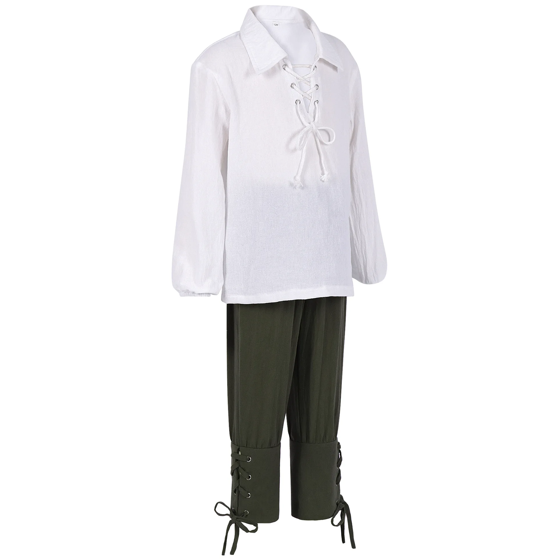 Boys Ren Faire Costume Medieval Pirate Suit Shirt Cropped Pants Children's Renaissance Halloween Scottish Jacobite view 5