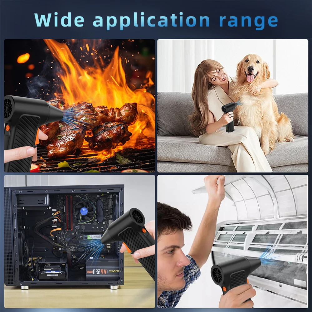 Violent Hair Dryer Handheld Blower 110000 RPM Ultra-high Speed Motor USB Rechargeable Duct Jet Fan for Computer Keyboard Outdoor
