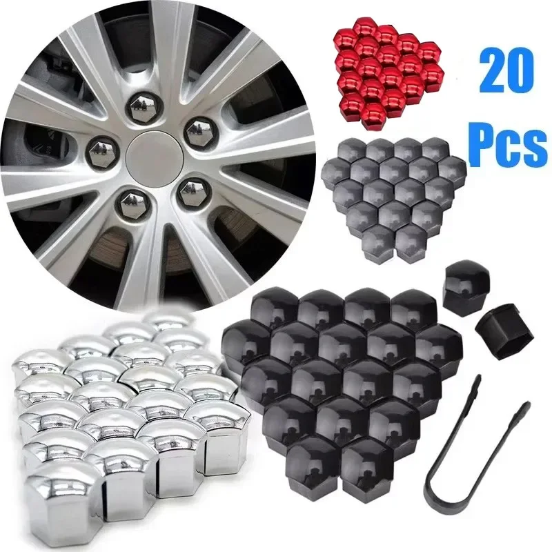 20PCS New 17/19/21mm Car Wheel Nut Caps Protection Caps Anti-Rust Auto Hub Screw Cover Car Tyre Nut Bolt Exterior Decoration