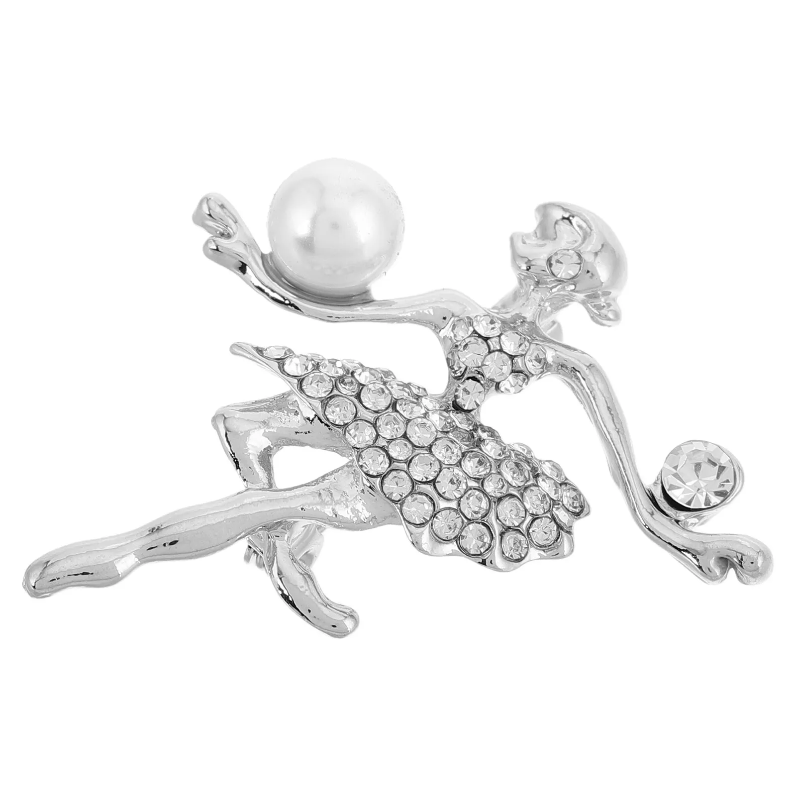Sparkling Rhinestone Ballet Brooch Pin Zinc Alloy Dance Accessory for Performances Competitions Ballet