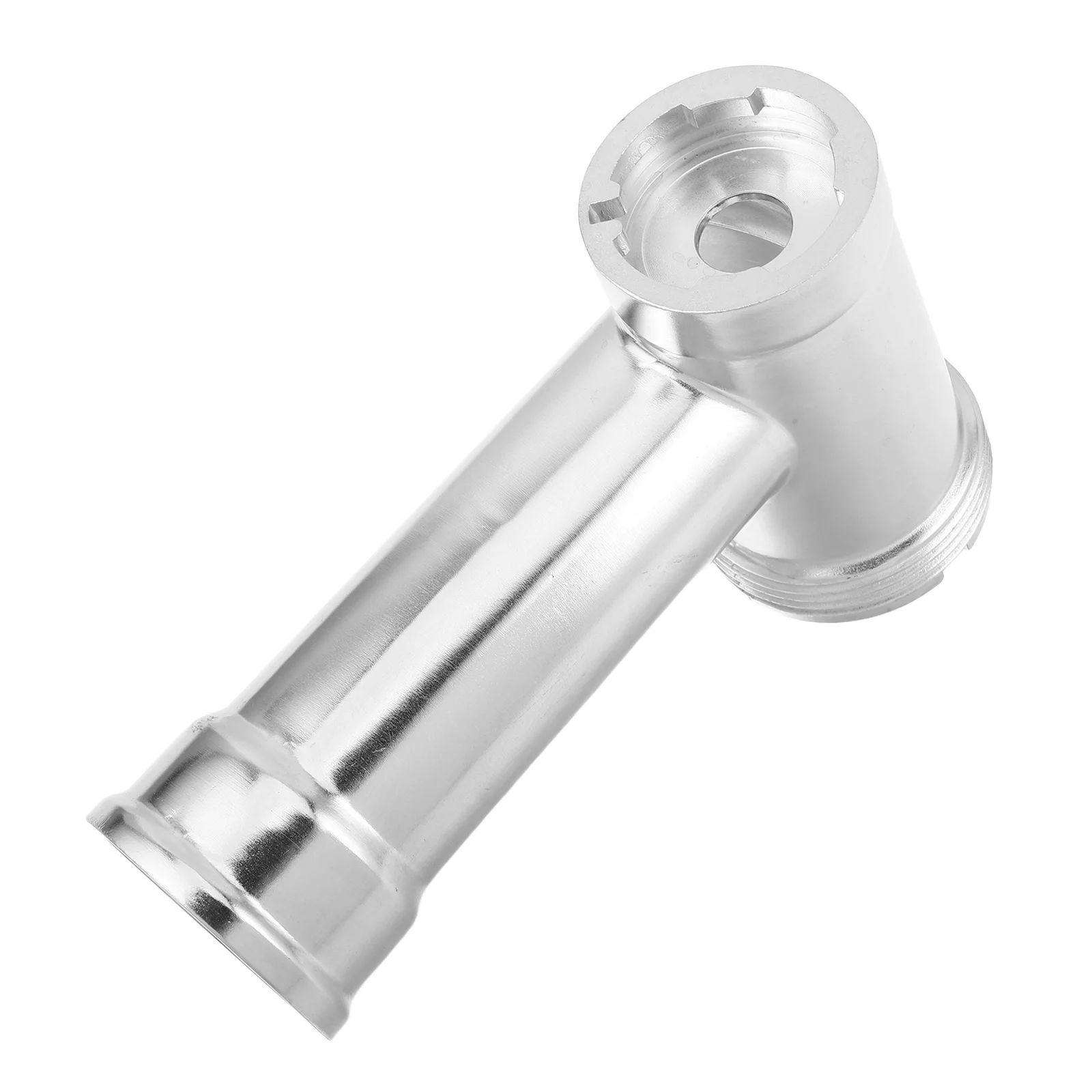 

Electric Meat Barrel 3 Way Aluminum Alloy Tube For Food Grinder Attachment Silver Meat Grinder Replacement Parts