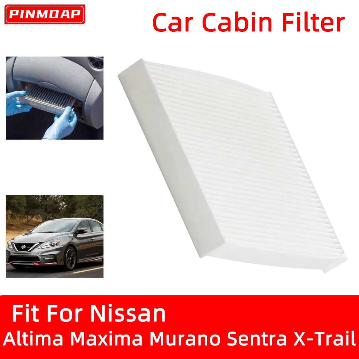 Car Cabin Air Filter for Nissan Altima Maxima Murano Sentra X-Trail Auto Filters Carbon Fiber CF10140 PCF5530 PBC35530 CAF1792M