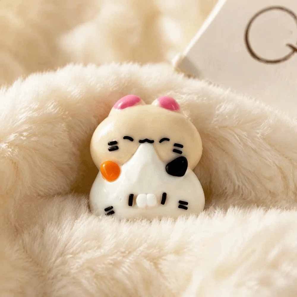 Creative Kitty Cat Shape Squeeze Keychain Soft Food-Grade Silicone Squishy Pendant Edge-Stitching Style Fidget Hand Relaxation