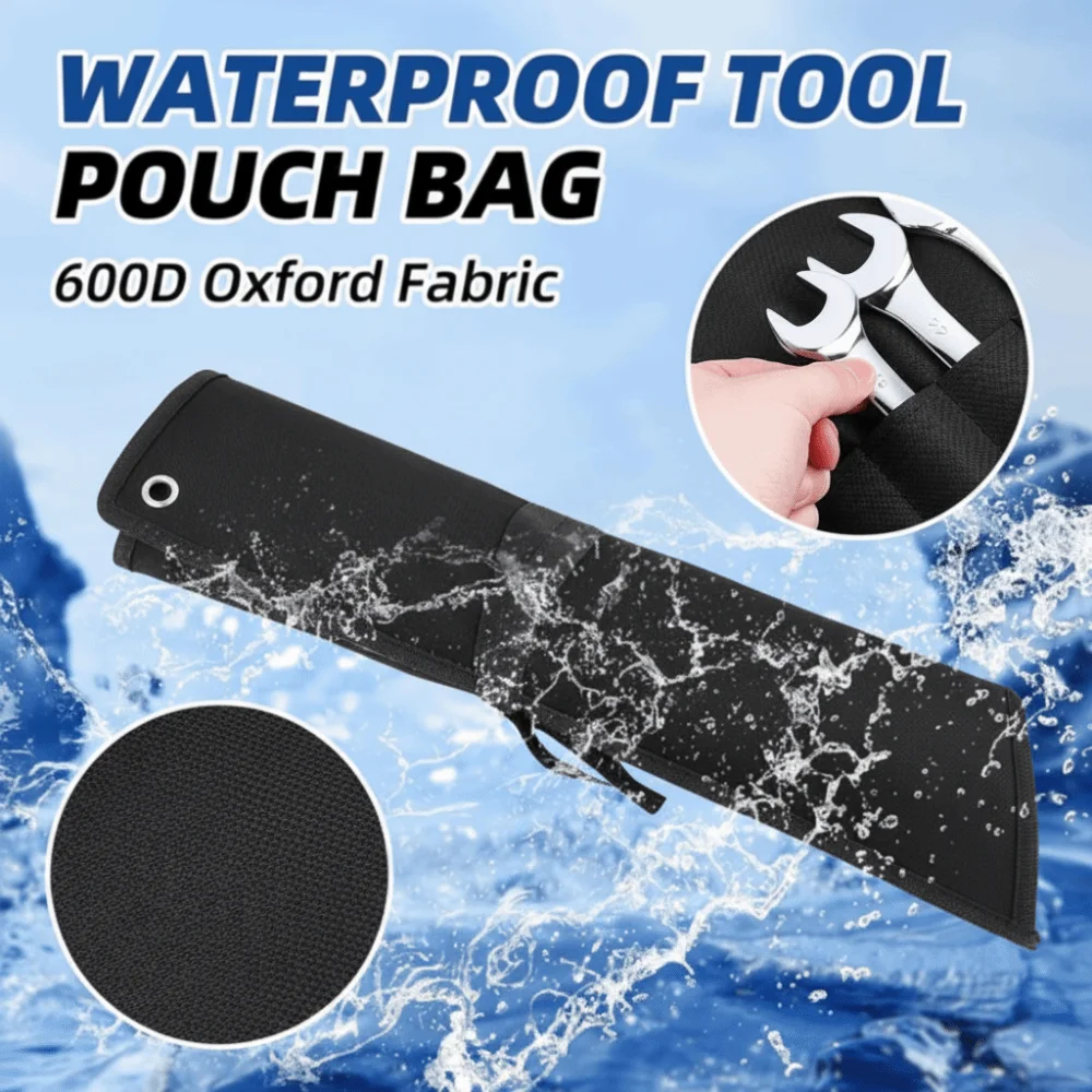 16 Pockets Wrench Roll Organizer Elastic Straps Roll Up Design Tool Pouch Bag Water Proof Oxford Cloth Proof Oxford Cloth