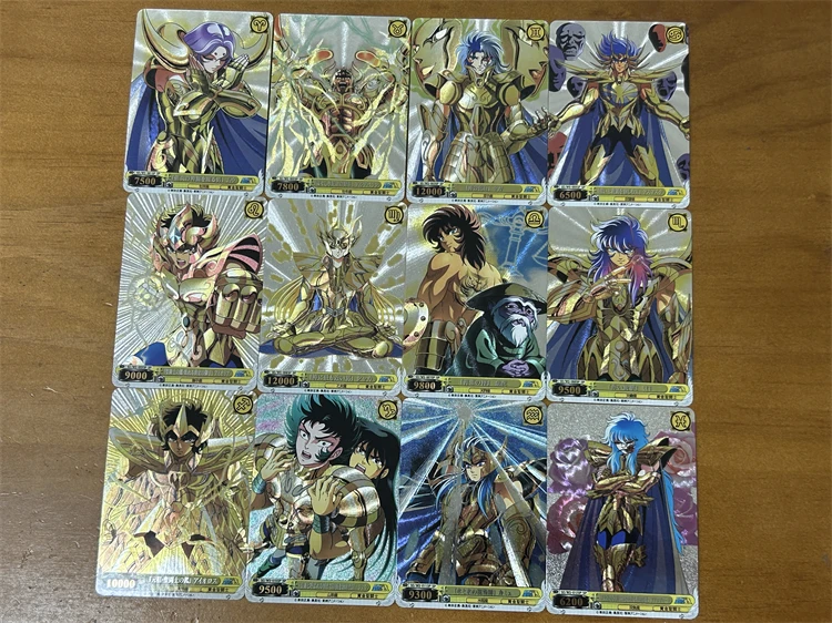 12Pcs/set Saint Seiya Signature Collect Trading Flash Card Anime Gift Cartoon Self-Control 63X88