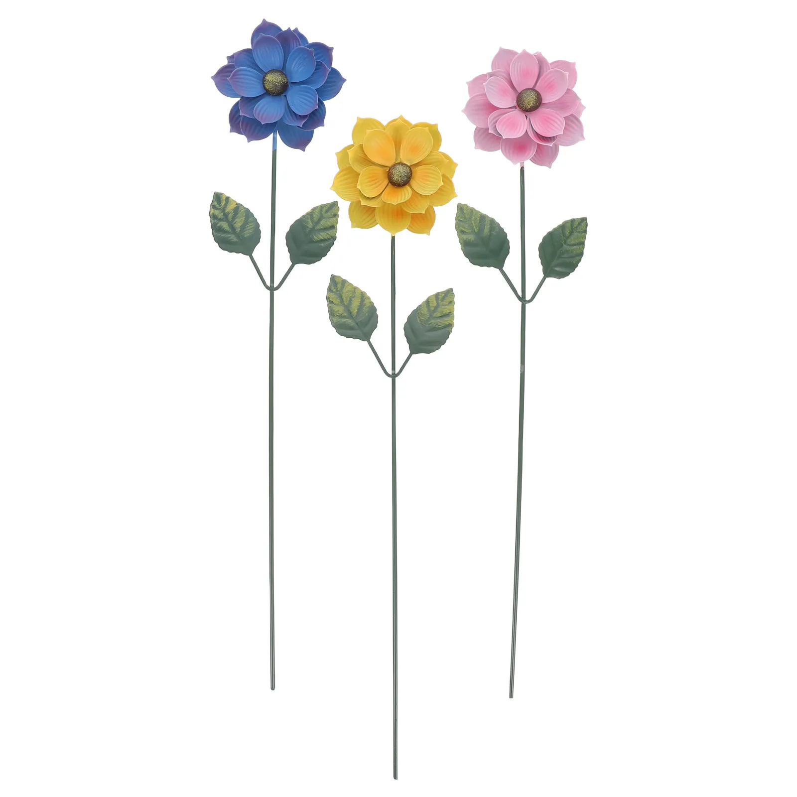 

3 Pcs Decorative Stakes Iron Plugins for Garden Metal Decoration Outdoor Lawn Patio Pathway Metal Outdoor Yard Yard