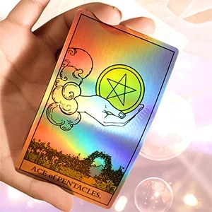 Regenbogen-Tarotkarten-Set, Tarotkarten für Anfänger, Holografisches Tarot-Deck, 78 Stück, Englisch, Für Spirituelles Wachstum – Detail 10