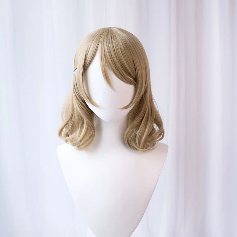 

UWOWO Cosplay Youu Watanabe Cosplay Wig LL 35cm Linen Curly Hair Cosplay Wigs Heat Resistant