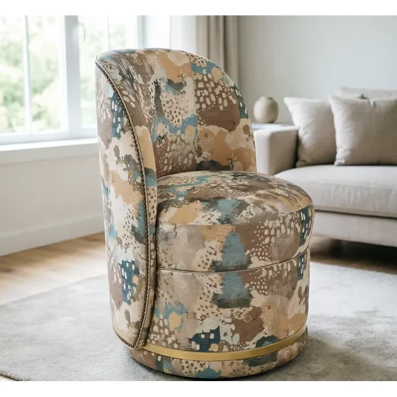 Swivel Chair | [Velvet/Fabric] Upholstered Lounge Chair with Ergonomic Support