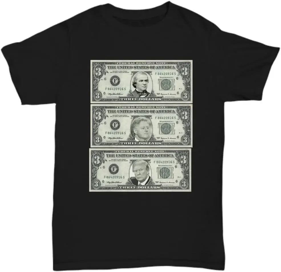 Impeached Presidents on Three Dollar Bills - Tees Y2K tops Unisex Summer Short Sleeve