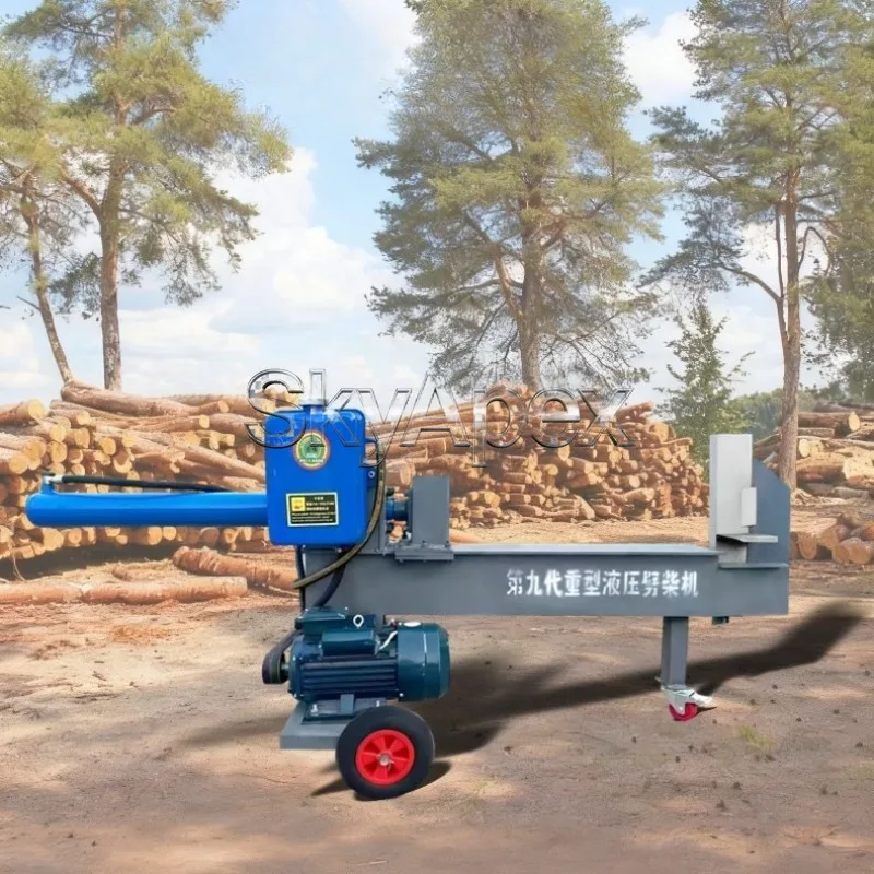 New hydraulic log splitter household two phase electric wood splitting machine for garden farm wood processing