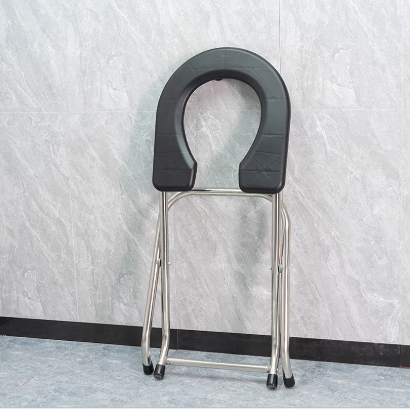 Stainless Steel Portable Toilet Chair  Foldable Mobility Seat  Durable Disabled Sitting Toilet Multi-Functional Bathroom Stool