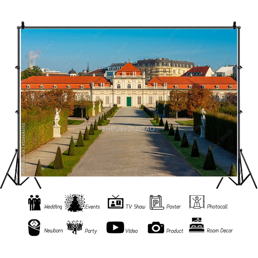 Vinyl Custom Background European Landscape Famous Scenic Spots Street  Night Scene Photography Background Props  OZ-12