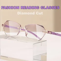 Gafas de lectura ultraligeras para presbicia, lentes graduadas con dioptrías, con diamantes, a la moda, para hipermetropía, vista lejana, 2023