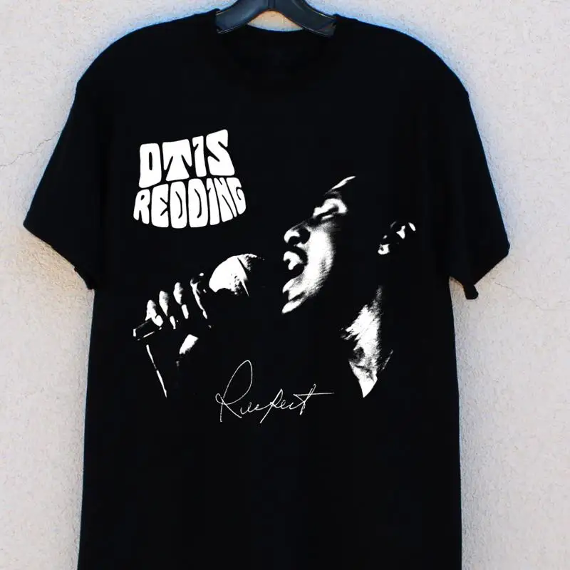 VTG Otis Redding camiseta negra de manga corta firmada de todas las tallas S a 5XL