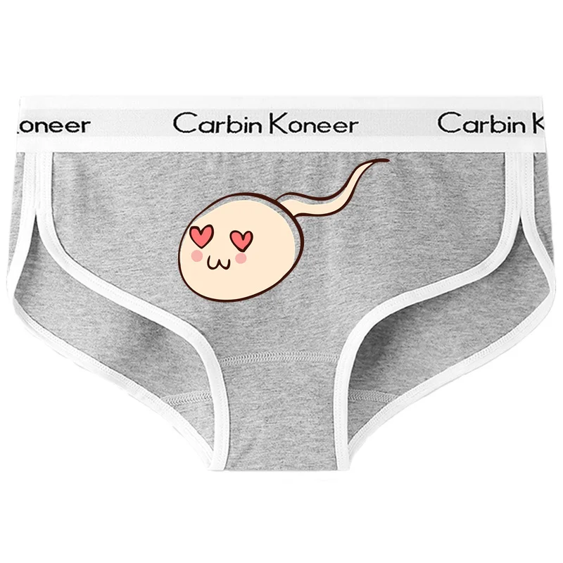 2022 Women\'s Cotton Underwear I LOVE SPERM Letters Print Girls Intimates Sexy Panties Women Cotton Sports Underpant Cute Briefs