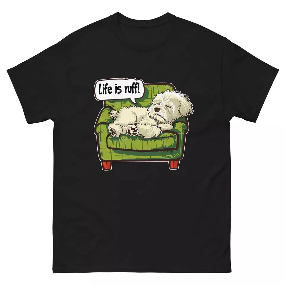 

Футболка с Мальтийским щенком и собакой, забавный летний подарок для женщин, Мужская футболка унисекс